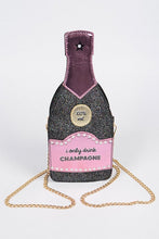 Load image into Gallery viewer, Fancy purse - Champagne Bottle Shaped Sequin Martini clutch bag - Fun Crossbody bag - Women Party Handbag - Elegant Evening Bag.
Black and golden pink
Closure type Zipper
Lining Nylon
About this item
Unique Style: This champagne bottle shaped purse is designed to look exactly like champagne bottle. Novelty accessory 
Occasions: It's the perfect accessory for events such as: Wedding, Party, Birthday, Christmas and casual outings, celebrations, New Year's Eve and Saint Valentine's Day.