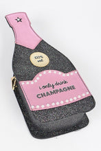 Load image into Gallery viewer, Fancy purse - Champagne Bottle Shaped Sequin Martini clutch bag - Fun Crossbody bag - Women Party Handbag - Elegant Evening Bag.
Black and golden pink
Closure type Zipper
Lining Nylon
About this item
Unique Style: This champagne bottle shaped purse is designed to look exactly like champagne bottle. Novelty accessory 
Occasions: It's the perfect accessory for events such as: Wedding, Party, Birthday, Christmas and casual outings, celebrations, New Year's Eve and Saint Valentine's Day.