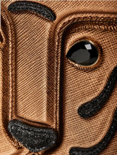 Load image into Gallery viewer, New /unused fashionable New York fashion brand accessory, Animalier style Jungle Animal Tiger shaped stylish bag, 3D Leather Crossbody, Crafted with a metallic finish and intricate details, this bag is as unique as it is beautiful. The cross-body strap offers hands-free style on the go, making this the ultimate statement piece. Designed in celebration of the year of the tiger, Chinese lunar year.