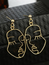 Load image into Gallery viewer, '1 pair of Hollow Face Design Drop Earrings' Highly on trend, this couple of earrings, with a modern graphic figure/face design, are on high demand! Beautiful fashion accessories, it is a perfect gift for earrings lovers or collectors.