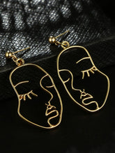 Load image into Gallery viewer, '1 pair of Hollow Face Design Drop Earrings' Highly on trend, this couple of earrings, with a modern graphic figure/face design, are on high demand! Beautiful fashion accessories, it is a perfect gift for earrings lovers or collectors.