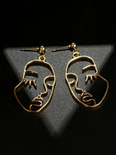 Load image into Gallery viewer, '1 pair of Hollow Face Design Drop Earrings' Highly on trend, this couple of earrings, with a modern graphic figure/face design, are on high demand! Beautiful fashion accessories, it is a perfect gift for earrings lovers or collectors.