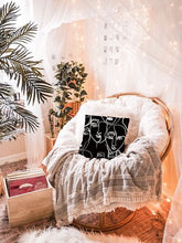 Load image into Gallery viewer, '1 pc / Fashionable abstract figure graphic cushion cover' serves to keep the upper body comfortable. Featuring a modern design, widely appreciated by design experts, it can be used as a trendy decorative item!Place it on your favourite desk chair or  free time armchair!'      Material: Polyester     Composition: 100% Polyester     Colour: Black & White     Pattern Type: Figure     Type: Pillowcase     Size: Length (45cm/17.7inch) Width (45cm/17.7inch)     No filler     Gift bag included