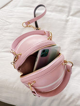 Load image into Gallery viewer, 'Letter Graphic Satchel Bag' So stylish this cute and adorable girls accessories. Lovely circle bag, basketball design, pink colour, handy and fashionable! Item loved by the cheerleaders. Perfect present for bag collectors and pink colour lovers!