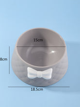 Load image into Gallery viewer, 'Bow Pattern Pet Bowl' very elegant inlaid bowl for pets with incorporated bow. A luxurious and stylish pet accessory! Colour: Grey Pattern Type: Plain Material: Plastic Collection: Luxury-pet Applicable Pet: Cat/Dog