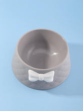 Load image into Gallery viewer, 'Bow Pattern Pet Bowl' very elegant inlaid bowl for pets with incorporated bow. A luxurious and stylish pet accessory! Colour: Grey Pattern Type: Plain Material: Plastic Collection: Luxury-pet Applicable Pet: Cat/Dog