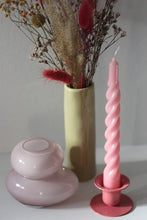 Load image into Gallery viewer, With their original shapes and extensive palette, Twist candles aren’t just for burning, they can be used as decorative elements in themselves. Home decor item and romantic gift idea. Available in pink. Last item! Material: Paraffin Matches included. Candle holders not included.  Dimensions: H: 19 cm  Set of 6 pinky wax candles Lacquered, matte tint