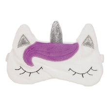 Load image into Gallery viewer, '1 piece - Random Enchanted Rainbows Unicorn Eye Mask - loved by both children and adults, this fluffy eye mask, great for relaxing during a nap or at night, your friends will love it when you show it to them before you sleep or wake up and then, unicorns bring luck, maybe they will help you dreaming and sleeping well!'