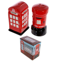 Load image into Gallery viewer, Adorable red ceramic Salt & Pepper Set: Mail & Telephone Boxes. Make your house British with this lovely London souvenir!      Origin: Londoner Souvenir Shop     Condition: new, last available     Material: Ceramic     Designer: Ted Smith     Food Safe: Yes     Dishwasher Safe: No     Microwave Safe: No     Dimensions: Height 7.5 cm