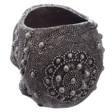 Load image into Gallery viewer, 2 romantic gothic noir style Silver Beaded Skull Head Tea Light Holders. Home decor item and Halloween gift idea (Mexican design - day of the dead skulls). Material: Resin Candle Type: Tea Light Candle Included: No Dimensions: Height 6cm Width 5.5cm Depth 8cm  Scented Tealight Candles included