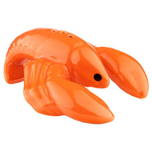 Load image into Gallery viewer, 1 pair of Lobster and Lobster Pot Ceramic Salt and Pepper Set. Part of the summertime kitchenware collection, lovely table decor item and gift idea. Put it at the table during a lunch at sea, your guests will love it!      Material: Ceramic     Dimensions: Height 4.5cm Width 6-9cm Depth 6-11cm Weight: 0.250Kg     Food Safe: Yes     Dishwasher Safe: No     Microwave Safe: No     Decorative Use Only: Yes     The items come in a gift box
