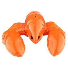 Load image into Gallery viewer, 1 pair of Lobster and Lobster Pot Ceramic Salt and Pepper Set. Part of the summertime kitchenware collection, lovely table decor item and gift idea. Put it at the table during a lunch at sea, your guests will love it!      Material: Ceramic     Dimensions: Height 4.5cm Width 6-9cm Depth 6-11cm Weight: 0.250Kg     Food Safe: Yes     Dishwasher Safe: No     Microwave Safe: No     Decorative Use Only: Yes     The items come in a gift box