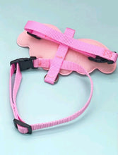 Load image into Gallery viewer, 'Wing Decor Dog Harness & Leash' fun and soft colored pet harness with rainbow wings, for a superstar look! Color: Pink with rainbow glitter Material: Nylon Applicable Pet: Cat/Dog Size: - Length : 120 cm Width : 1.5 cm Bust : 30-48 cm Neck: 25-40 cm