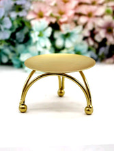 Load image into Gallery viewer, 'Cute gold metal candle holder and 1 light blue soya scented candle in a pot'. This adorable candle is made by flowery wax and comes in a decorated tin box which will rest on the elegant candle stand. Candle set handy and very posh! Lovely gift idea and home decor item, perfect present for candle lovers!      Handmade soy wax natural style home decoration     Color: Gold and light blue     Composition: 100% Iron     Size: Height : 4.5 cm/1.8cm Diameter : 7 cm/2.8cm