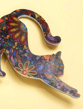 Load image into Gallery viewer, Colored brooch cat. Suitable for any type of dress, fashionable and highly requested by cat lovers. Match it with your clothes, it cannot be missing in the collection of your accessories. Adorable gift idea. Color: Multicolor Style: Glam & Casual Type: Brooches Material: Acrylic Size: Height 5.1 cm/2 inch X Width 6.6 cm/2.6 inch Gift bag included