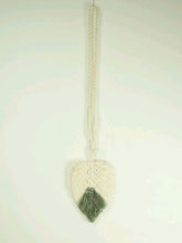 Load image into Gallery viewer, '2pc / Woven Tassel Green Leaves Curtain Tieback - a stylish and modern accessory to keep your curtains well tidy!'      Material: Cotton     Composition: 90% Rayon, 10% Polyester     Pattern Type: Colour-block     Colour: Green & White     Type: Curtain Accessories     Size: Width 10 cm Height 40 cm / Width 3.9 inch Height 15.7inch