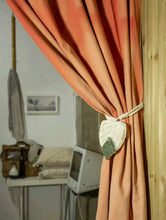 Load image into Gallery viewer, '2pc / Woven Tassel Green Leaves Curtain Tieback - a stylish and modern accessory to keep your curtains well tidy!'      Material: Cotton     Composition: 90% Rayon, 10% Polyester     Pattern Type: Colour-block     Colour: Green & White     Type: Curtain Accessories     Size: Width 10 cm Height 40 cm / Width 3.9 inch Height 15.7inch