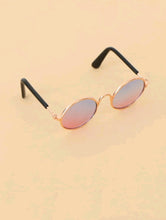 Load image into Gallery viewer,  'Round Lens Cat Sunglasses' for a vain and fashionable cat who likes to be on instagram pictures! Part of the cute accessories for animals collection. Color: Multicolor Pattern Type: Plain Applicable Pet: Cat/Dog Material: PVC Size: Length 8.3 cm (3.3 inch ) X Width 8 cm (1.2 inch)