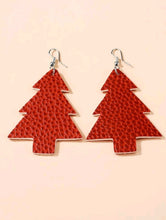Load image into Gallery viewer, 1 Pair Christmas Red Tree Charm Drop Earrings Unisex Suitable for festive occasion that you want to be charming and special: these Christmas dangle earrings accessories are suitable for wearing to attend theme parties, Christmas parties or match your daily wearing, will make you stand out of the crowd! Low weight: won't let you feel discomfort, you can wear them for long time and just enjoy your party time! Lovely gift idea :) Material: PU Leather Colour: Red Type: Dangle Style: Glam Casual