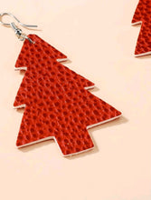 Load image into Gallery viewer, 1 Pair Christmas Red Tree Charm Drop Earrings Unisex Suitable for festive occasion that you want to be charming and special: these Christmas dangle earrings accessories are suitable for wearing to attend theme parties, Christmas parties or match your daily wearing, will make you stand out of the crowd! Low weight: won't let you feel discomfort, you can wear them for long time and just enjoy your party time! Lovely gift idea :) Material: PU Leather Colour: Red Type: Dangle Style: Glam Casual