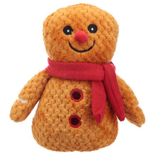 Load image into Gallery viewer, Christmas Plush Gingerbread Man Door Stop with red scarf. Funny gift idea for home decor lovers. Cosy decoration for festive time.   Material: Outer 100% Polyester, Inner 50/50 Sand and Polyester Wadding Product Information: For indoor decorative use only. This is not a toy, keep out of reach of children. Dimensions: Height 24cm Width 18cm Depth 12cm Weight 1.407 Kg