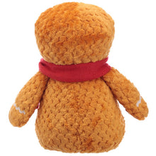 Load image into Gallery viewer, Christmas Plush Gingerbread Man Door Stop with red scarf. Funny gift idea for home decor lovers. Cosy decoration for festive time.   Material: Outer 100% Polyester, Inner 50/50 Sand and Polyester Wadding Product Information: For indoor decorative use only. This is not a toy, keep out of reach of children. Dimensions: Height 24cm Width 18cm Depth 12cm Weight 1.407 Kg