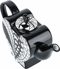 Load image into Gallery viewer, What a beautiful Heart Shape Teapot! When you want to enjoy a Coffee with your friends, show this stylish Black and White teapot. Perfect for a Tea party. Some lovers use it as a Saint Valentine's present! Unique gift for tea lovers and Alice in Wonderland's Queen of Hearts fans. For wedding favours, write to info@rovistella.com      Material: ceramic     Features: Dishwasher Safe     Condition: new, antique style