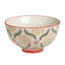 Load image into Gallery viewer, Set of 3 beautiful Barcelona design Moorish style small stoneware bowls with hand-painted flowers on cream stoneware. These articles would make a brilliant present for a foodie friend. Both dishwasher and microwave safe. Gift idea - Table decoration collection. Material: Stoneware (Kitchenware ornament) Length: 11 cm X Height: 7.5 cm X Width: 11 cm