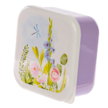 Load image into Gallery viewer, 'Set of 3 Floral Lunch Boxes' - These decorated boxes, printed with a Botanical Gardens design, are portable and easy to wash, useful for a meal time outside home'.