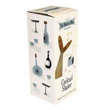 Load image into Gallery viewer, Who needs a bartender when you've got a gorgeous Modern Man design glass cocktail shaker (and a how-to guide!) 450ml volume Screwdriver, Whiskey Sour and Classic Martini recipes printed on the bottle. Material Metal, Cardboard, Glass Dimensions: Length: 8 cm Height: 22 cm Width: 8 cm   Party accessories / items for dining and drinking