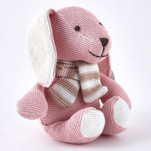 Load image into Gallery viewer, This lovely Tiny Treasures Pink & Cream Rabbit with Scarf is the perfect gift for a child who is looking for a warm hugging buddy! Take this as a new, lifelong companion for a young child’s birthday or a baby’s christening, or help a soft toy collector you know to make a new friend! Pink in colour, 'hand embroidered' effect, this item is collected by children and lovers of soft toys!