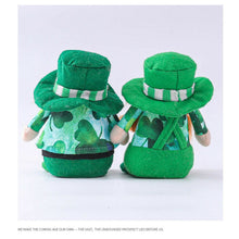 Load image into Gallery viewer, 'Called St. Patrick's Day Gnomes or Doll Gonks, Dwarfs or Elfs'- These adorable Irish gnomes are a funny St. Patrick's day decoration. Great for home and office decor. Practical and delicate. Make your house full of novelty and lively festive atmosphere with this lovely couple! Perfect size to add fun vivid colour to any indoors environment. Lucky soft toy with a shamrock on it! It is also special gift for green and Ireland lovers. Desired ornament by gnomes  collectors!'