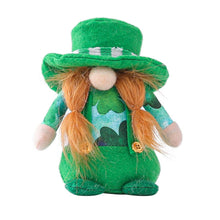 Load image into Gallery viewer, 'Called St. Patrick's Day Gnomes or Doll Gonks, Dwarfs or Elfs'- These adorable Irish gnomes are a funny St. Patrick's day decoration. Great for home and office decor. Practical and delicate. Make your house full of novelty and lively festive atmosphere with this lovely couple! Perfect size to add fun vivid colour to any indoors environment. Lucky soft toy with a shamrock on it! It is also special gift for green and Ireland lovers. Desired ornament by gnomes collectors!'