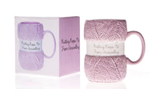 Load image into Gallery viewer,  A funny knitting themed mug, great for a knitting fanatic. Unwind with a cup of tea with this hilarious ceramic knitting mug, complete with a decorative gift box. Shaped like a pink ball of wool with the text "Knitting keeps me from unravelling", this mug is a knitting lovers dream come true. A perfect gift for that knit lover on the birthday, at Christmas or an all year round gift.      Colour: Pink     Material: Ceramic     Dimensions Depth : 9.70 cm X Height : 12.50 cm X Width : 8.20 cm