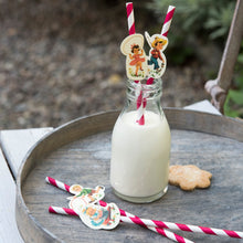 Load image into Gallery viewer, 20 pieces - Perfect for a vintage party, this set of 20 Vintage Kids paper straws is sure to be popular with kids and nostalgic adults alike. Material: paper, dimension-straw length: 19.5 cm. Have a great party!