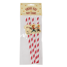 Load image into Gallery viewer, 20 pieces - Perfect for a vintage party, this set of 20 Vintage Kids paper straws is sure to be popular with kids and nostalgic adults alike. Material: paper, dimension-straw length: 19.5 cm. Have a great party!