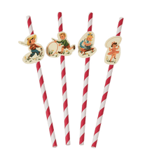 Load image into Gallery viewer, 20 pieces - Perfect for a vintage party, this set of 20 Vintage Kids paper straws is sure to be popular with kids and nostalgic adults alike. Material: paper, dimension-straw length: 19.5 cm. Have a great party!