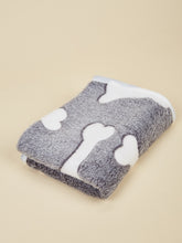 Load image into Gallery viewer, &#39;Bone Pattern Plush Dog Blanket&#39; an adorable soft cover to make warm stand and comfortable your pet friend! Colour: Grey Pattern Type: Cartoon Composition: 60% Cotton, 40% Polyester Material: Cotton Applicable Pet: Dog
