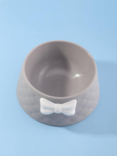 Load image into Gallery viewer, &#39;Bow Pattern Pet Bowl&#39; very elegant inlaid bowl for pets with incorporated bow. A luxurious and stylish pet accessory! Colour: Grey Pattern Type: Plain Material: Plastic Collection: Luxury-pet Applicable Pet: Cat/Dog
