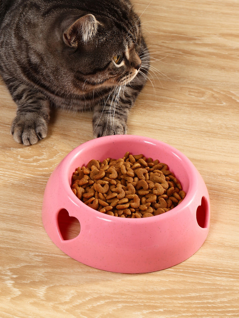 'Plain Anti-fall Pet Bowl' adorable pet bowl, elegant pink color and with built-in hearts in perfect romantic style! Colour: Pink Pattern Type: Plain Material: Plastic Applicable Pet: Cat/Dog