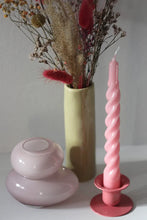 Load image into Gallery viewer, With their original shapes and extensive palette, Twist candles aren’t just for burning, they can be used as decorative elements in themselves. Home decor item and romantic gift idea. Available in pink. Last item! Material: Paraffin Matches included. Candle holders not included.  Dimensions: H: 19 cm  Set of 6 pinky wax candles Lacquered, matte tint
