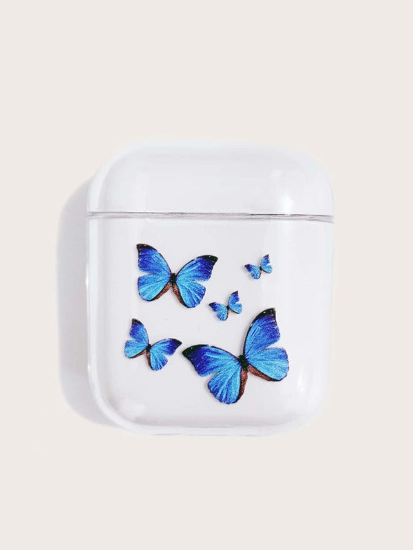 '1 Butterfly Pattern Clear Air Pods Case - Keep safe from damage and risk losing your portable headphones by putting them in this adorable butterfly design clear container. Do not give up on fashion tech accessories!'      Case Type: Hard Case     Colour: Clear and Blue     Brand: iPhone     Size: (Air Pods 1/2)  Length (5.5cm/2.2 inch) Width (4.5cm/1.8 inch) Height (2.4cm/0.9 inch)