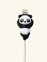 Load image into Gallery viewer, &#39;Lazy Panda Shaped Data Cable Protector&#39;  Color: Black and White Pattern Type: Animal Type: Cables Protectors Material: Silica gel Size: Length (4cm/1.6 inch) Width (1cm/0.4inch) Height (2cm/0.8 inch)
