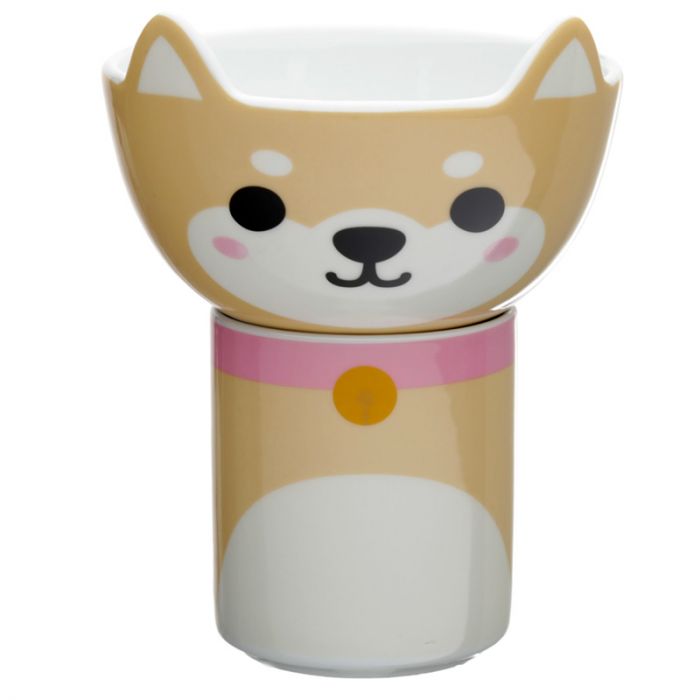 'Children's Cute Shiba Inu Dog Porcelain Mug and Bowl Set' At meal time, use this cute Shiba inu dog design set to eat your favourite food. Glass and matching bowl, fun either for breakfast, lunch or dinner. Take it with you to school but take care of it because is porcelain made. I am sure your friends will like it and, if you want, you can give it as a gift to someone who loves dogs!'