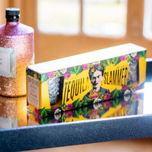 Load image into Gallery viewer, Beautiful and colourful Mexican style tequila shoots glasses Frida Kahlo Design. Slammer set with drinks glasses and salt shaker. Lovely gift idea and home decor items.  Art, Latin culture, flowers, cult, exotic. Fragile. Dimensions 5.50cm (L) x 6.00cm (W) x 5.00cm (D).
