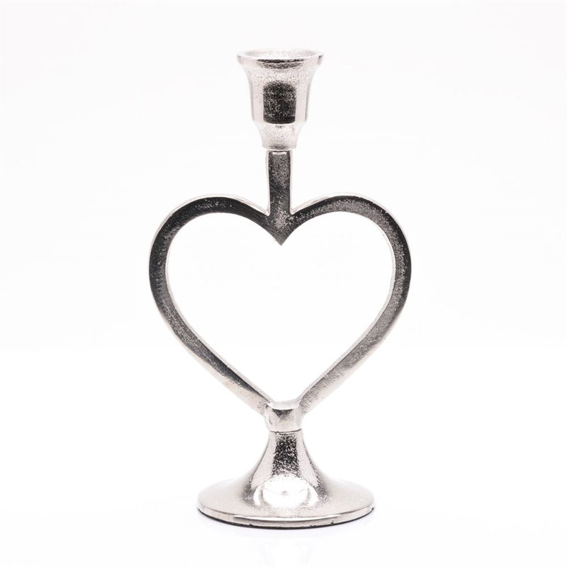 Standing Heart Candle Holder 20 cm - Elegant Silver Standing Heart shaped Home Decoration - Chandelier, Candle Holder On Top with scented candle included for a romantic event such as celebrations and Saint Valentine's Day. The item comes in a gift box.