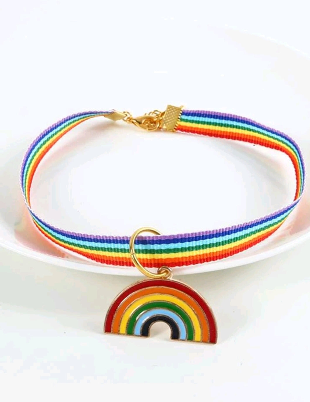 'Cat Rainbow Striped Collar' A trendy superstar cat collar! Your cat-friend will be really trendy with this pet accessory with rainbow pendant. Color: Multicolor Pattern Type: Rainbow Stripe Applicable Pet: Cat/Dog Material: Polyester Size: Neck 25-30cm / 9.8-1.8inch