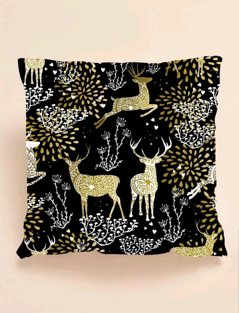 'Christmas Pattern Cushion Cover' Convenient elegant gift idea and decorative object for the home. beautiful cushion cover for armchairs, sofas, chairs and floor. Decorate your home beautifully with this item, for Christmas and New Year's Eve!      Material: Polyester     Composition: 100% Polyester     Color: Multicolor     Pattern Type: Christmas     Type: Pillowcase     Size: Length 45cm/17.7inch Width 45cm/17.7inch     Attachable glitter included
