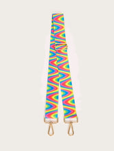 Load image into Gallery viewer, Lovely colourful soft comfy rainbow old fancy gay carnival style block bag strap
