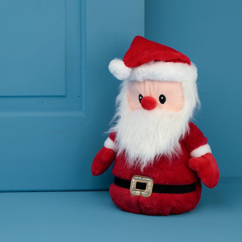 Lovely Festive home decor item: Plush Santa Claus Father Christmas Door Stop. Decorate your home with this accessory, your guests will love it! Nice gift idea for Christmas Eve!      Material: Outer 100% Polyester, Inner 50/50 Sand and Polyester Wadding